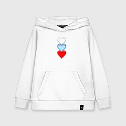Детская толстовка-худи Сердечки триколор
