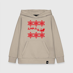 Детская толстовка-худи Санта олени снежинки