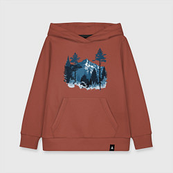 Детская толстовка-худи Графика горный пейзаж