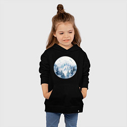 Толстовка детская хлопковая Горы в тумане в круге, цвет: черный — фото 2
