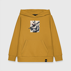 Детская толстовка-худи Качок Булли с битой - нейросеть