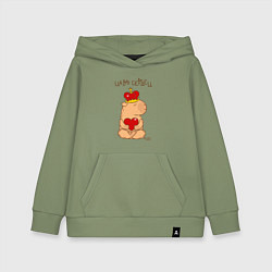 Детская толстовка-худи Капибара в короне царь сердец