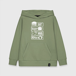 Детская толстовка-худи Еда сон mma