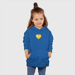 Толстовка детская хлопковая Желтое алмазное сердце, цвет: синий — фото 2