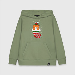 Детская толстовка-худи Игрушечный мишка в носке