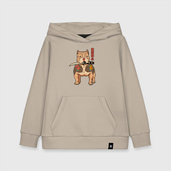 Детская толстовка-худи Питбуль якудза самурай