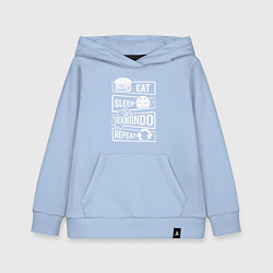 Детская толстовка-худи Еда сон тхэквондо