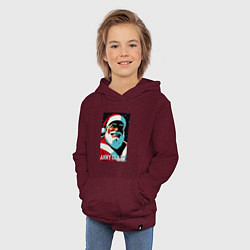 Толстовка детская хлопковая Arnold Schwarzenegger - Santa Claus, цвет: меланж-бордовый — фото 2
