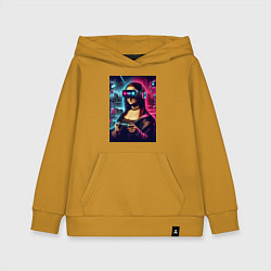 Детская толстовка-худи Mona Lisa is an avid gamer - fantasy