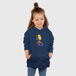 Толстовка детская хлопковая Bart is an avid gamer, цвет: тёмно-синий — фото 2