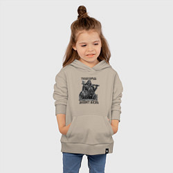 Толстовка детская хлопковая Русич с топором и щитом с символикой велеса, цвет: миндальный — фото 2