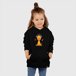 Толстовка детская хлопковая Музыкальный жирафик, цвет: черный — фото 2