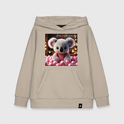Детская толстовка-худи Игрушечная коала и надпись: зато я очень красивый