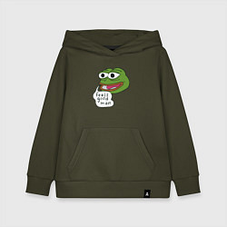 Толстовка детская хлопковая Pepe feels good man, цвет: хаки