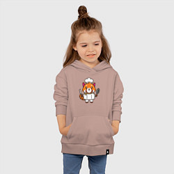 Толстовка детская хлопковая Красная панда повар, цвет: пыльно-розовый — фото 2