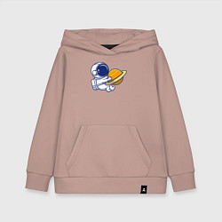 Толстовка детская хлопковая Обнимаю сатурн, цвет: пыльно-розовый