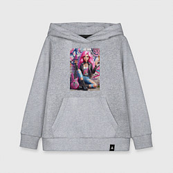Детская толстовка-худи Барби панк гитарист - нейросеть