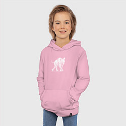 Толстовка детская хлопковая Белый слоненок, цвет: светло-розовый — фото 2