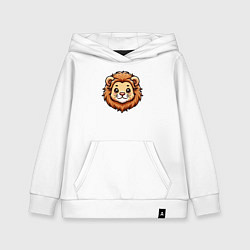 Толстовка детская хлопковая Мордочка льва, цвет: белый