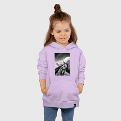 Толстовка детская хлопковая Ванпанчмен Сайтама на крыле самолета, цвет: лаванда — фото 2