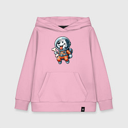Детская толстовка-худи Dalmatian cosmonaut puppy with a bone