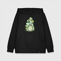 Толстовка детская хлопковая Green Totoro, цвет: черный