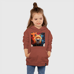 Толстовка детская хлопковая Лисенок из акварели, цвет: кирпичный — фото 2