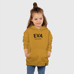 Толстовка детская хлопковая Eva never alone - motto, цвет: горчичный — фото 2