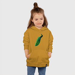 Толстовка детская хлопковая Зеленый павлин, цвет: горчичный — фото 2