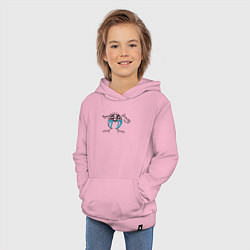 Толстовка детская хлопковая Иди обниму надпись, цвет: светло-розовый — фото 2