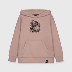 Детская толстовка-худи Тигр новогодний в шапке