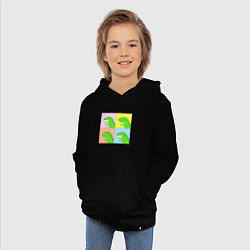 Толстовка детская хлопковая Дракончики в стиле поп-арт комикса, цвет: черный — фото 2