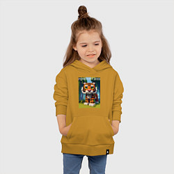 Толстовка детская хлопковая Funny tiger cub - Minecraft, цвет: горчичный — фото 2