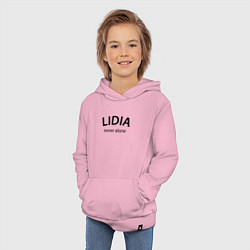 Толстовка детская хлопковая Lidia never alone - motto, цвет: светло-розовый — фото 2