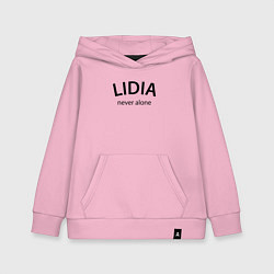 Толстовка детская хлопковая Lidia never alone - motto, цвет: светло-розовый