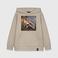 Детская толстовка-худи Ёжик в огне