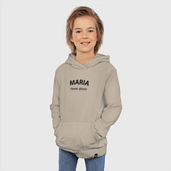 Толстовка детская хлопковая Maria never alone - motto, цвет: миндальный — фото 2