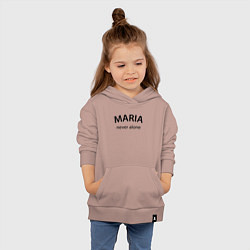 Толстовка детская хлопковая Maria never alone - motto, цвет: пыльно-розовый — фото 2