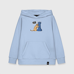 Детская толстовка-худи Кот Басимус и шахматная ладья