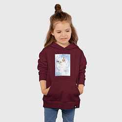 Толстовка детская хлопковая Судзумэ закрывающая двери Дайджин кот, цвет: меланж-бордовый — фото 2