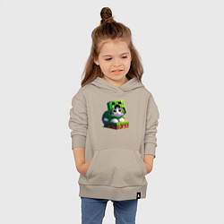 Толстовка детская хлопковая Kitten creeper collaboration - ai art, цвет: миндальный — фото 2