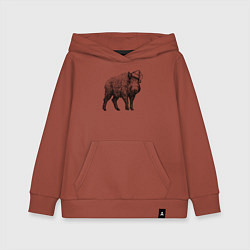 Детская толстовка-худи Кабан в новогоднем колпаке