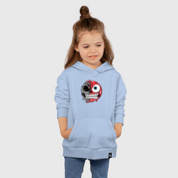 Толстовка детская хлопковая Красный злой смайл, цвет: мягкое небо — фото 2