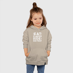 Толстовка детская хлопковая Есть спать кататься, цвет: миндальный — фото 2
