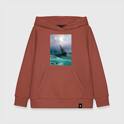 Детская толстовка-худи Корабль среди бурного моря