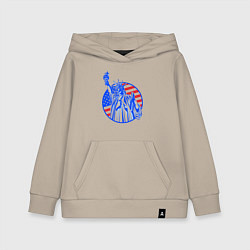 Толстовка детская хлопковая USA statue of liberty, цвет: миндальный