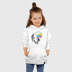 Толстовка детская хлопковая Киберпанк в голове, цвет: белый — фото 2