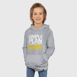 Толстовка детская хлопковая Simple plan - boom, цвет: меланж — фото 2