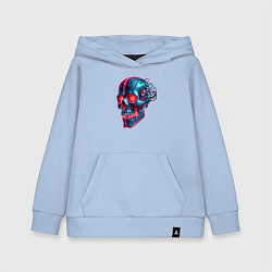 Детская толстовка-худи Metal cyber skull - ai art