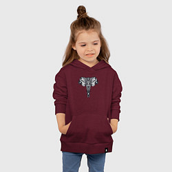 Толстовка детская хлопковая Ethnic elephant, цвет: меланж-бордовый — фото 2